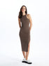 LC Waikiki Women's Halter Neck Straight Bodycon Dress
